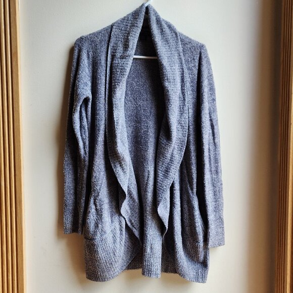 Barefoot Dreams Blue/Gray Angled Open Cardigan Sizze XS/S - Picture 1 of 16
